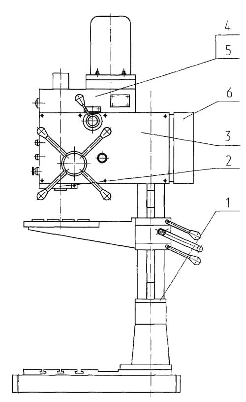 Основні вузли свердлильного верстата 2С125 Основні вузли свердлильного верстата 2С125